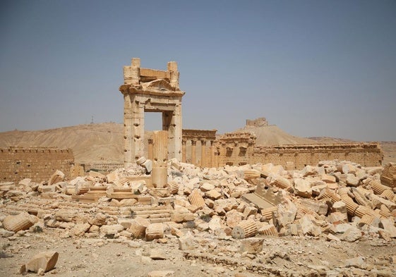 Las ruinas de la histórica ciudad siria de Palmira que han sobrevivido a la guerra