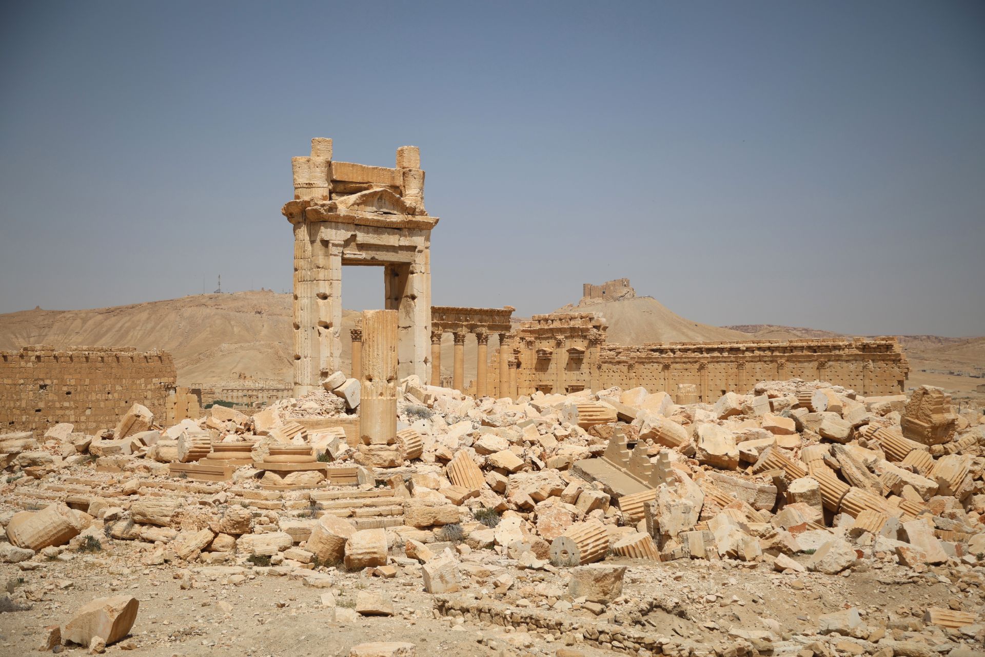 Las ruinas de la histórica ciudad siria de Palmira que han sobrevivido a la guerra