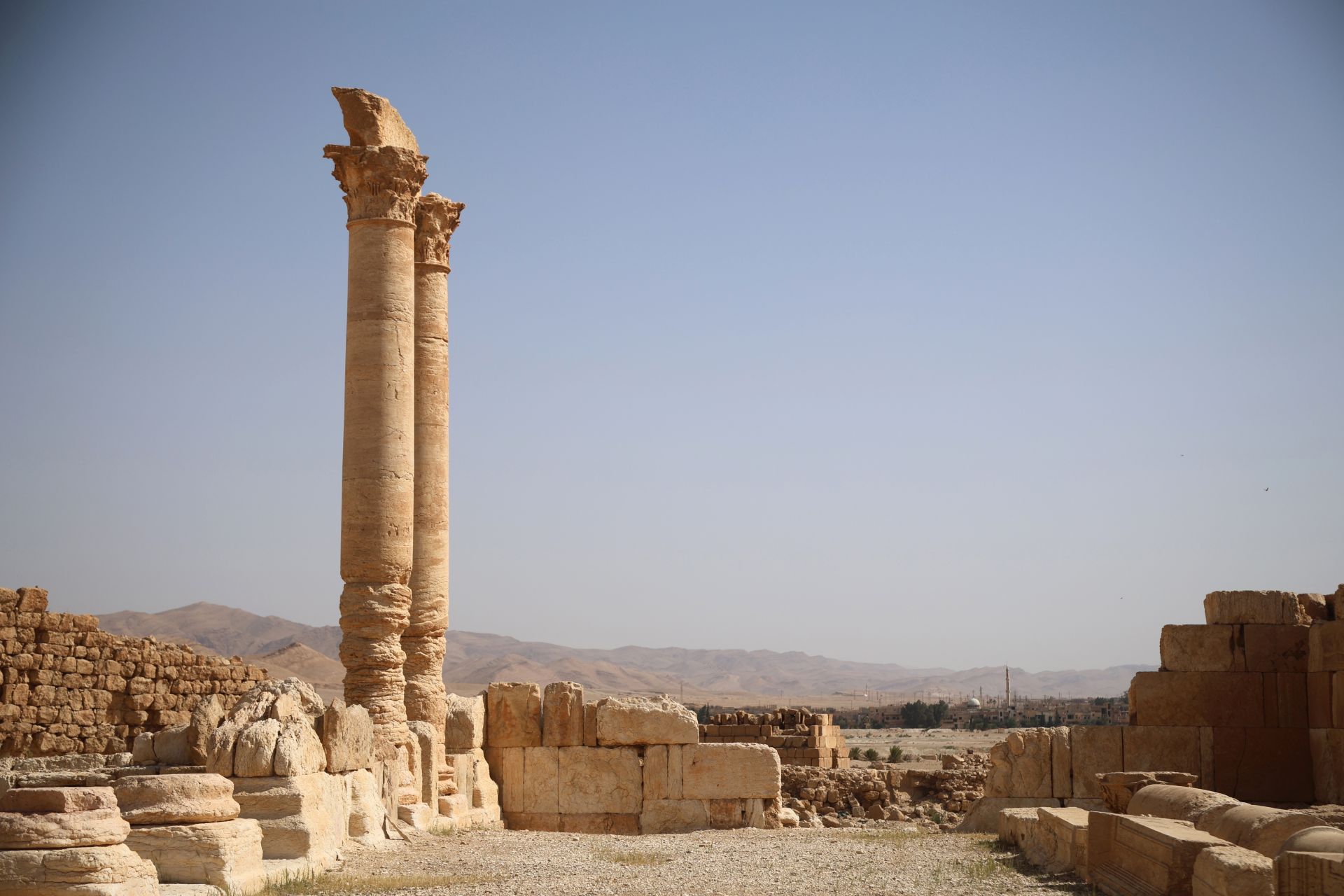 Las ruinas de la histórica ciudad siria de Palmira que han sobrevivido a la guerra