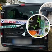 Material y vehículo decomisado en la 'Operación Covertonio'.