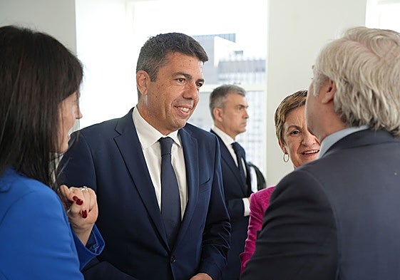 Mazón, durante la reunión con empresarios valencianos en Estados Unidos.