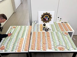 Moneda falsa interceptada en el registro.