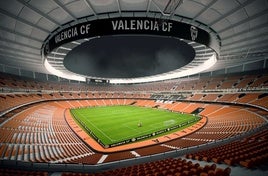 Figuración del interior del Nou Mestalla.