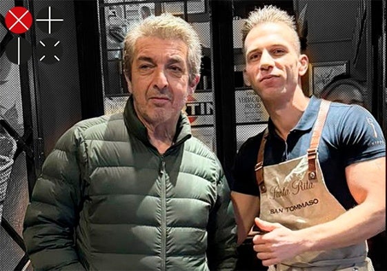 El actor Ricardo Darín, durante su visita al local.