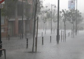 Una tormenta en Ontinyent, en una imagen de archivo.