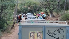 Los activistas, el día de la batida en el P.N. del Desert de les Palmes.