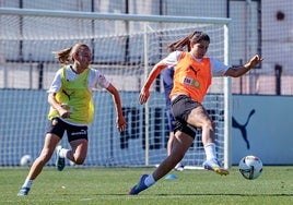 Imagen del entrenamiento previo al encuentro ante el Levante Badalona.