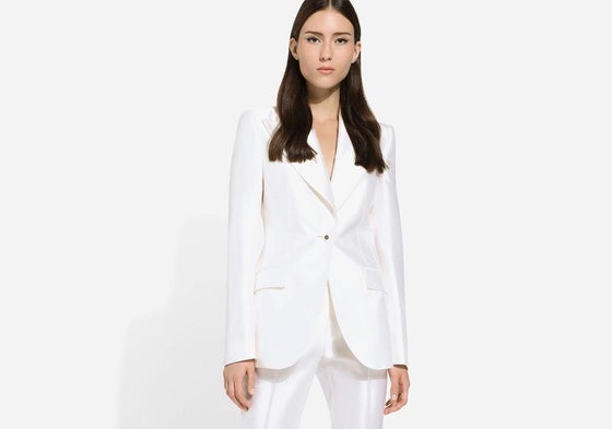 Traje blanco en seda de Dolce&Gabanna