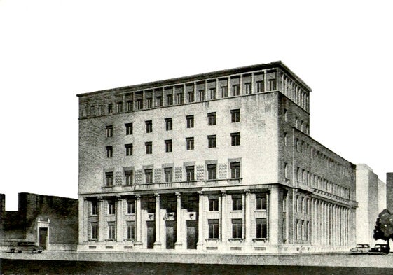 Proyecto del edificio, obra de Javier Echenique y Luis Calvo.