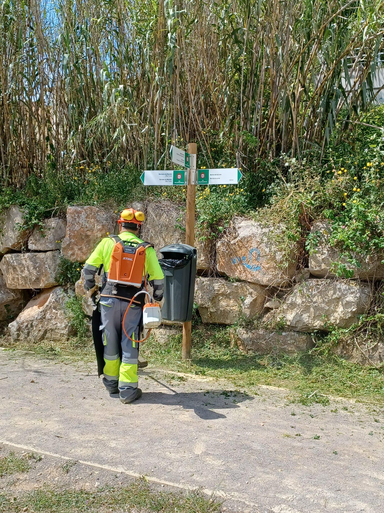 Labores de limpieza en el barranco.