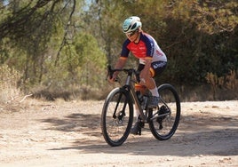 María José Silvestre, en uno de sus entrenamientos previos a afrontar el récord del mundo de 24 horas de gravel.