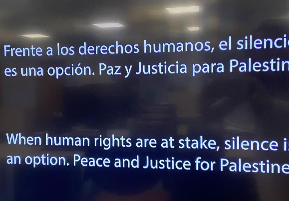 El mensaje que se ha emitido en televisión.