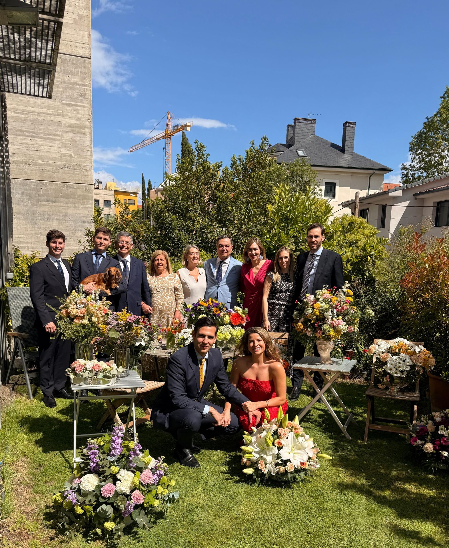 La familia de María Valero y Miguel Teus en la pedida de mano.