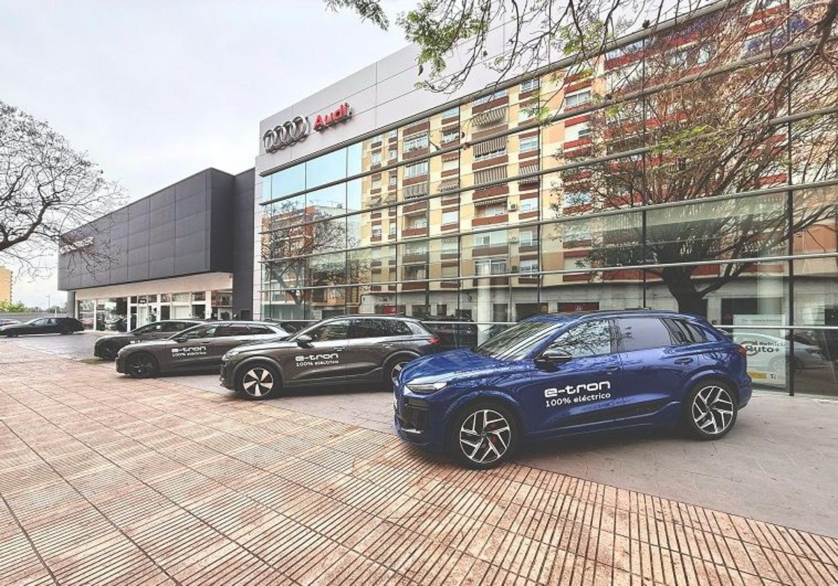 Varios de los modelos de gama e-tron en Audi Motor Pacífico en Alzira