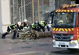 Unos bomberos actuando en Valencia.