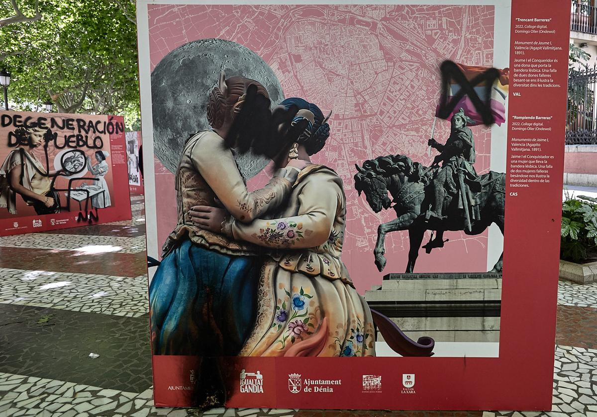 Gandia denuncia ante la policía las pintadas en la exposición lgtbi | las provincias
