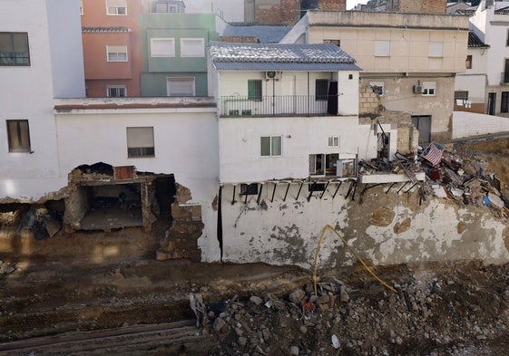 Destrozos de la riada en viviendas de Chiva.