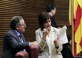 Carmen Martínez, con el letrado mayor de Les Corts.
