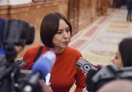 La ministra Diana Morant, en los pasillos del Congreso.