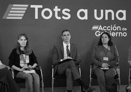 Pedro Sáncez, en la reunión de este jueves con las víctimas de la dana.