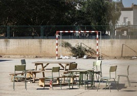 Patio de un colegio de Paiporta afectado, en una imagen de enero.