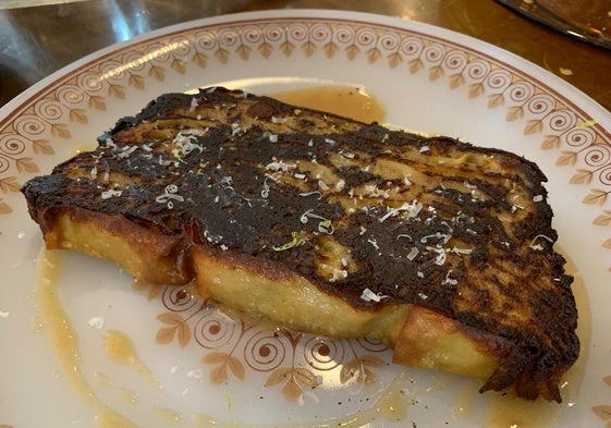 Lasaña de cocido a la plancha.