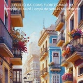 Recreación de balcones llenos de flores del cartel que anuncia el concurso.
