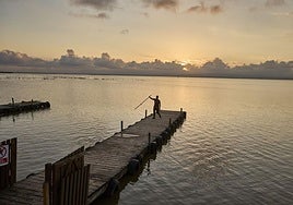 Atardecer en un embarcadero de la Albufera.