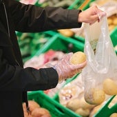 Patata a granel en el lineal de frutas y verduras de Mercadona.