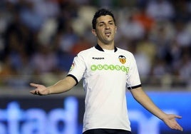 David Villa en su etapa como jugador ché.