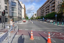 La zona donde han comenzado las obras del carril bici.