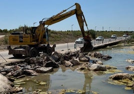 Trabajos para eliminar el agua estancada.