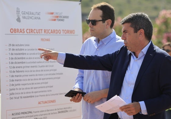El presidente durante su visita a Cheste.