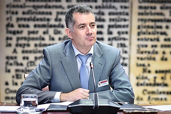 El subdirectr general de Protección de las Aguas y Gestión de Riesgos, Francisco Javier Sánchez, durante su comparencia en el Senado.