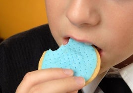 Niño muerde una galleta