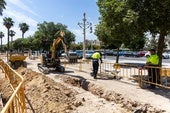 Zona en obras del paseo de la Alameda.