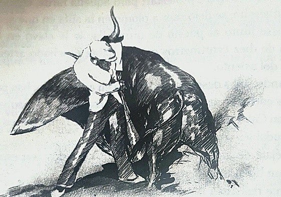 La legendaria media verónica de Belmonte en un dibujo de Martínez de León.