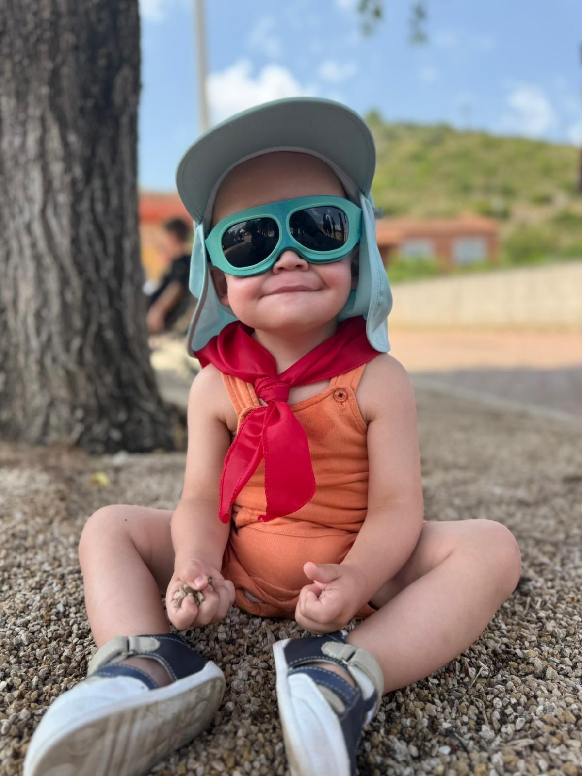 El pequeño Luca durante la matinal solidaria celebrada en Pedreguer.