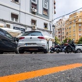 Zona naranja pintada ya en Calixto III este martes.