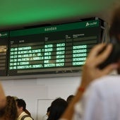 Panel de información en la estación de Chamartín.