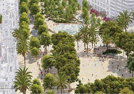 Proyecto de reforma de la plaza del Ayuntamiento, con el lema 'Re-Natura'.