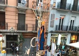 Una faguera de la falla Sueca, en imagen de archivo.