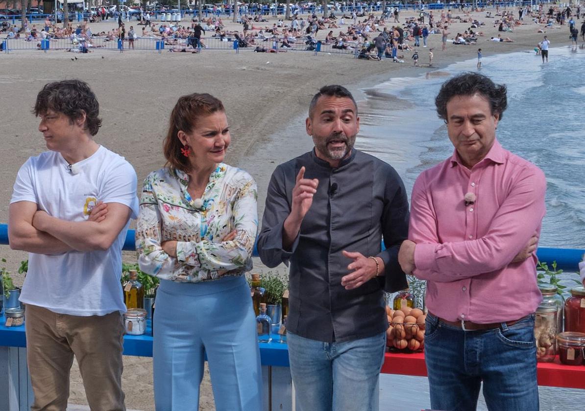 El jurado de 'Masterchef' en el programa de este lunes, rodado en Alicante.