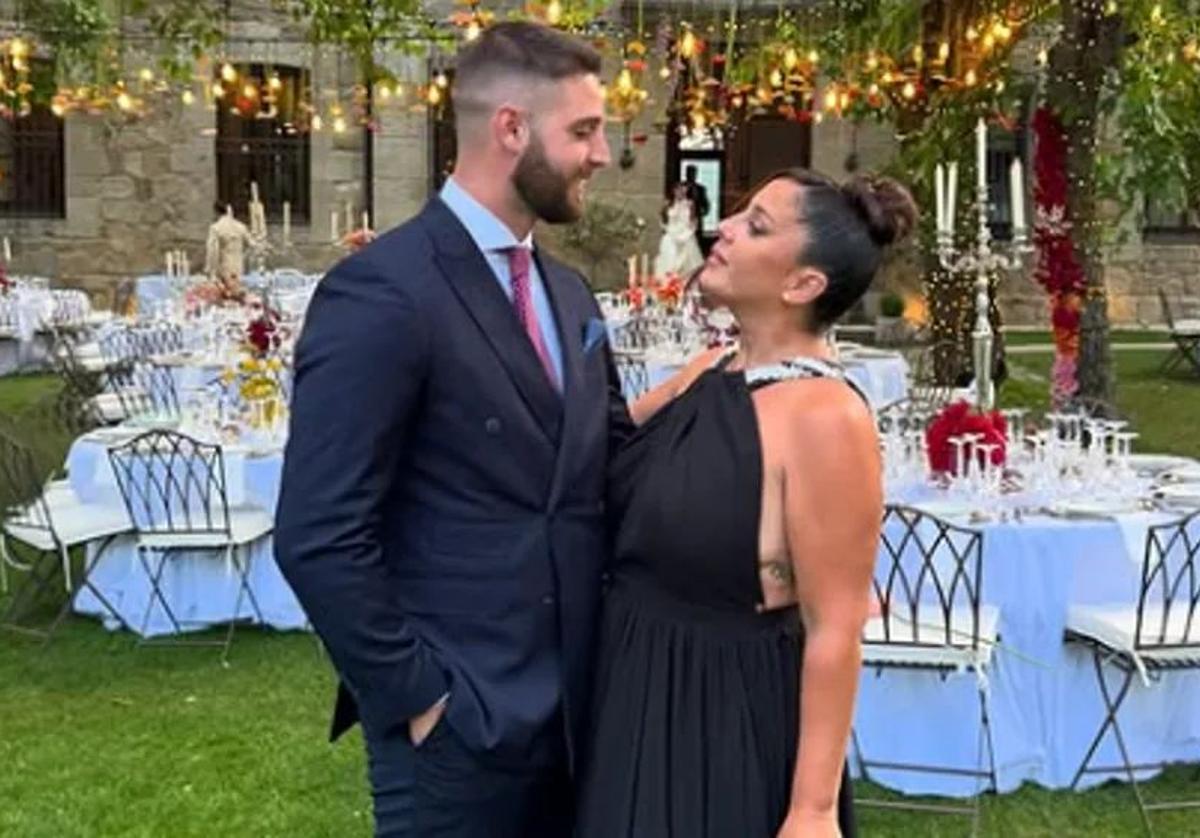 David Rodríguez y Anabel Pantoja en la boda de Susana Molina y Guille Valle.