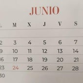 Calendario laboral de junio.