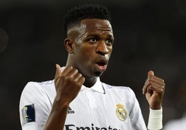 Vinicius celebra un gol ante el Al Hilal en 2023.
