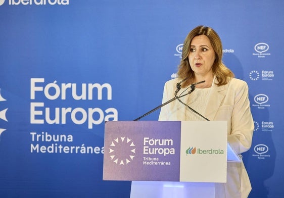 La alcaldesa Catalá, en un momento del discurso, este martes.