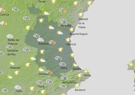 Previsión de lluvias el martes por la tarde.