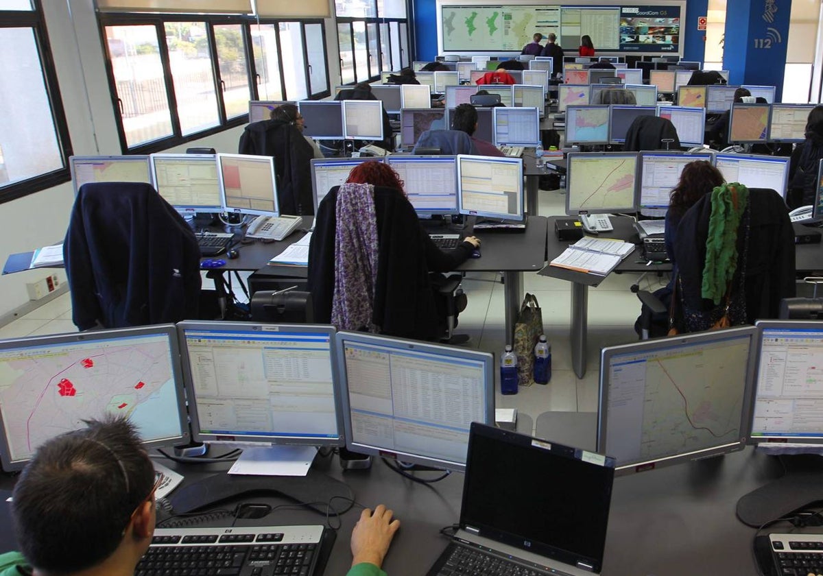 La sala de atención de llamadas de Emergencias.