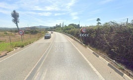La carretera de Xàbia a Gata en la que ha tenido lugar el accidente mortal.